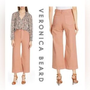Veronica Beard Blush Wide-Leg Trousers